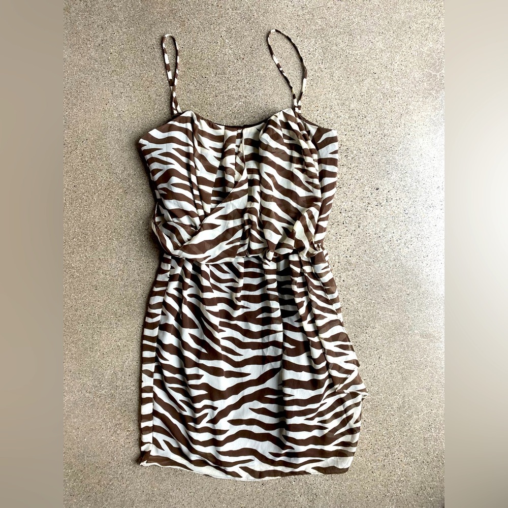 LA ROK dress - patterned, summer, spaghetti strap, size Small
